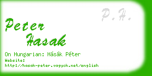 peter hasak business card